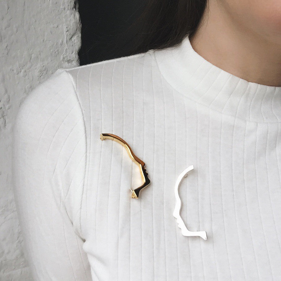 Lady Grey Jewelry Silhouette Brooch Styled